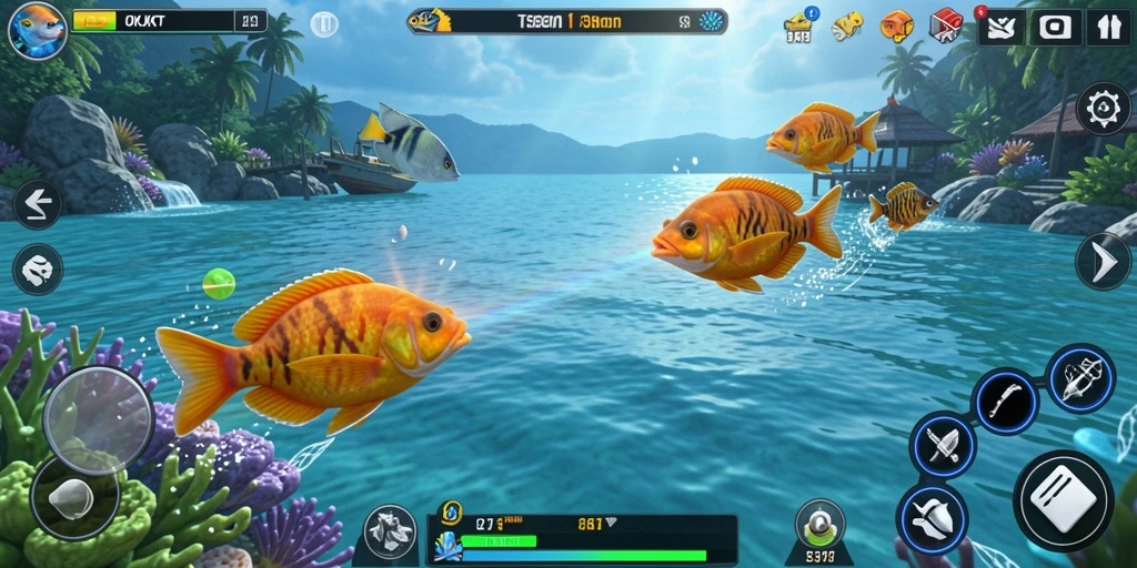 Screenshot gameplay Tembak Ikan OKJKT yang seru dan menantang.